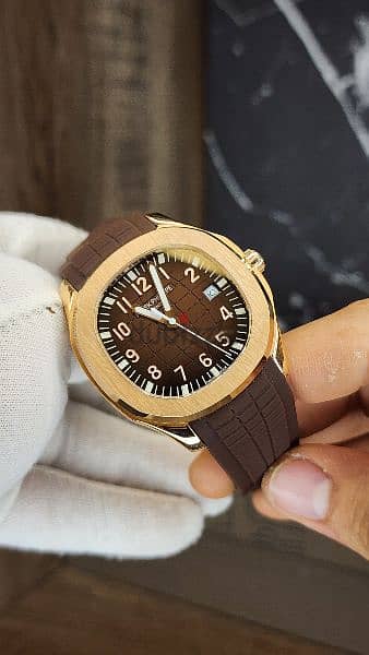 patek philippe aquanaut brown with rose gold 1