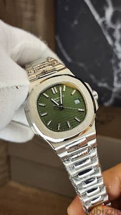 patek philippe nautilus olive green dial 0