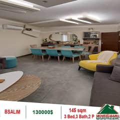 130000$!! Fully Decorated Apartment for sale in Bsalim