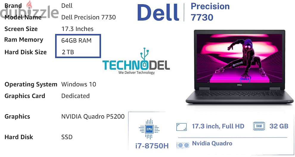 DELL 7730 I7 64GB 2TB QUADRO 16GB 0