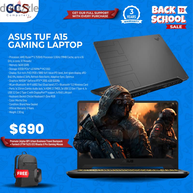 Asus TUF A15 Gaming Laptop 0