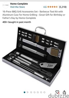 16-Piece BBQ Grill Accessories Set - Barbecue Tool Kit with Case 0