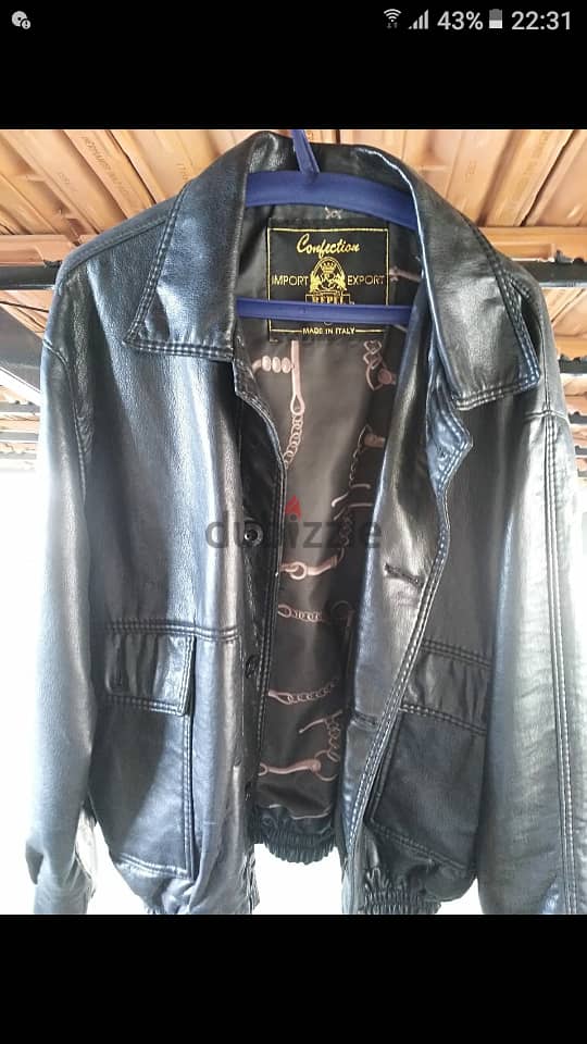 REAL leather jacket made in Italy size large. 2