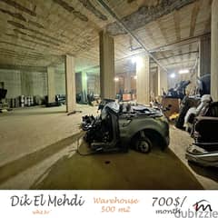 Dik El Mehdi | 500m² Warehouse | High Ceiling | Easy Access