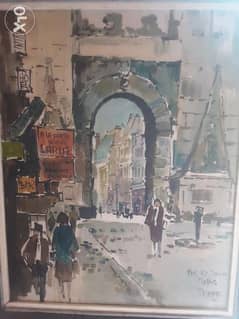 Very old painting from paris "RUE ST DENIS"