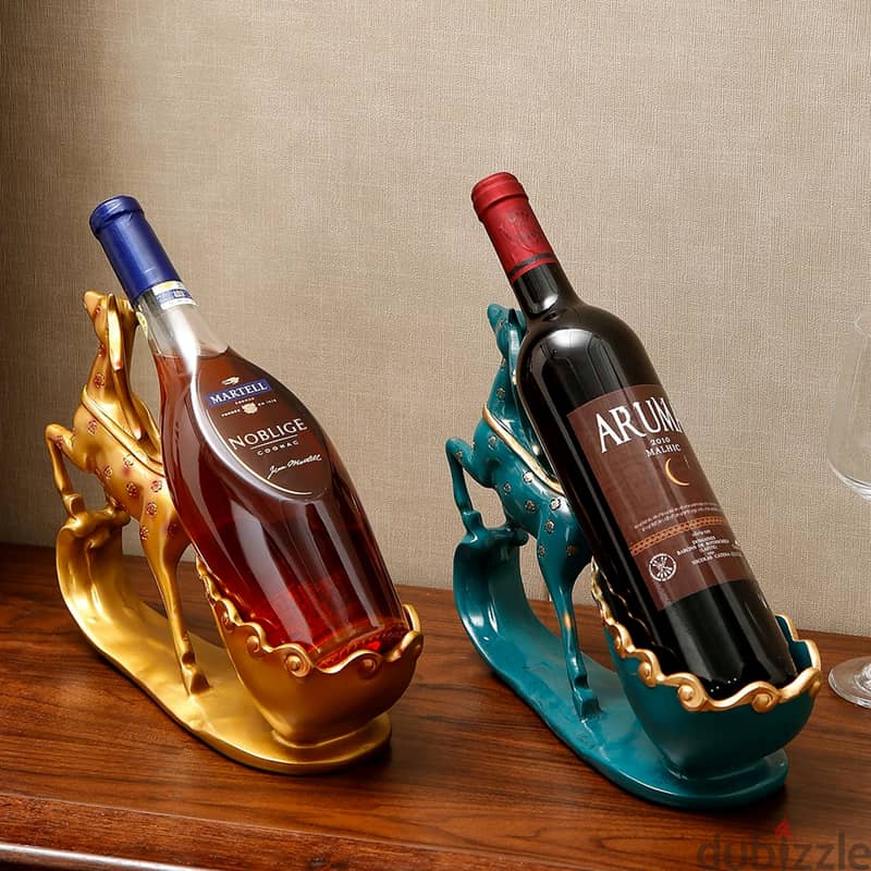 Graceful Deer Wine Rack – Elegant Floral Resin Bottle Holder 2