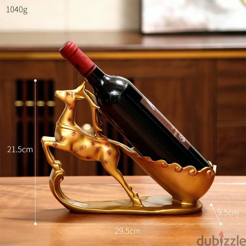 Graceful Deer Wine Rack – Elegant Floral Resin Bottle Holder 8