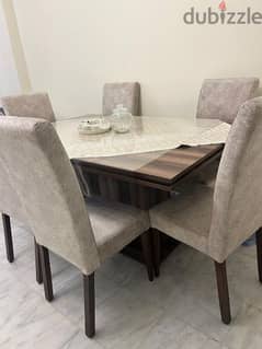 dining table and 6 chairs