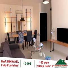 1200$!! Fully Furnished Apartment for rent in Mar Mikhayel