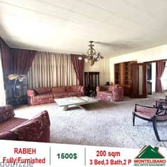 1500$!! Fully Furnished apartment for rent in Rabieh