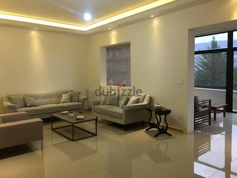 212m² Furnished Apartment with Terrace and Garden for Rent in Baabdat 1