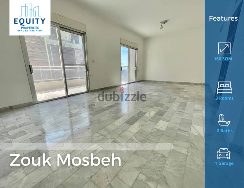 160 SQM Apartment For Rent In Zouk Mosbehشقة للايجار #RK95525 0