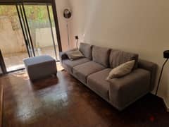 Living room sofa + pouf 0