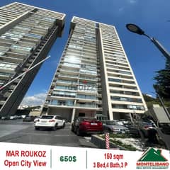 150 SQM Apartment For Rent in Mar Roukoz !!!