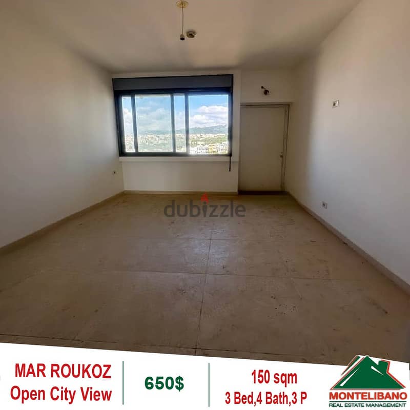 150 SQM Apartment For Rent in Mar Roukoz !!! 2