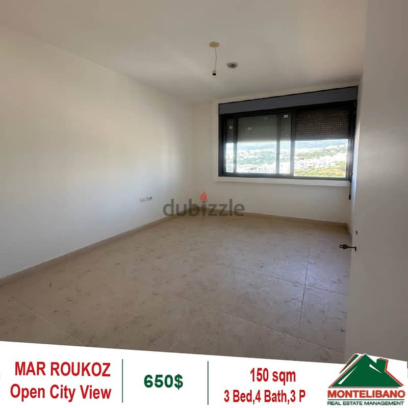 150 SQM Apartment For Rent in Mar Roukoz !!! 3