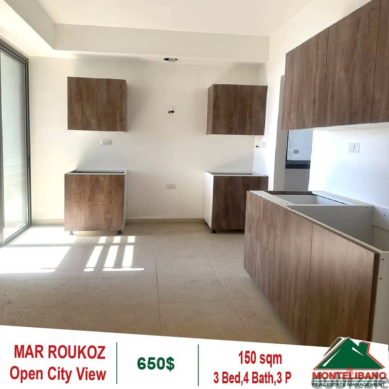 150 SQM Apartment For Rent in Mar Roukoz !!! 4