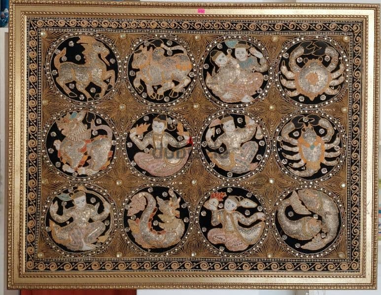 Thai Wall Hanging with Zodiac Signs 0