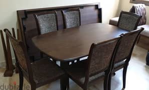 dining table and 6 chairs