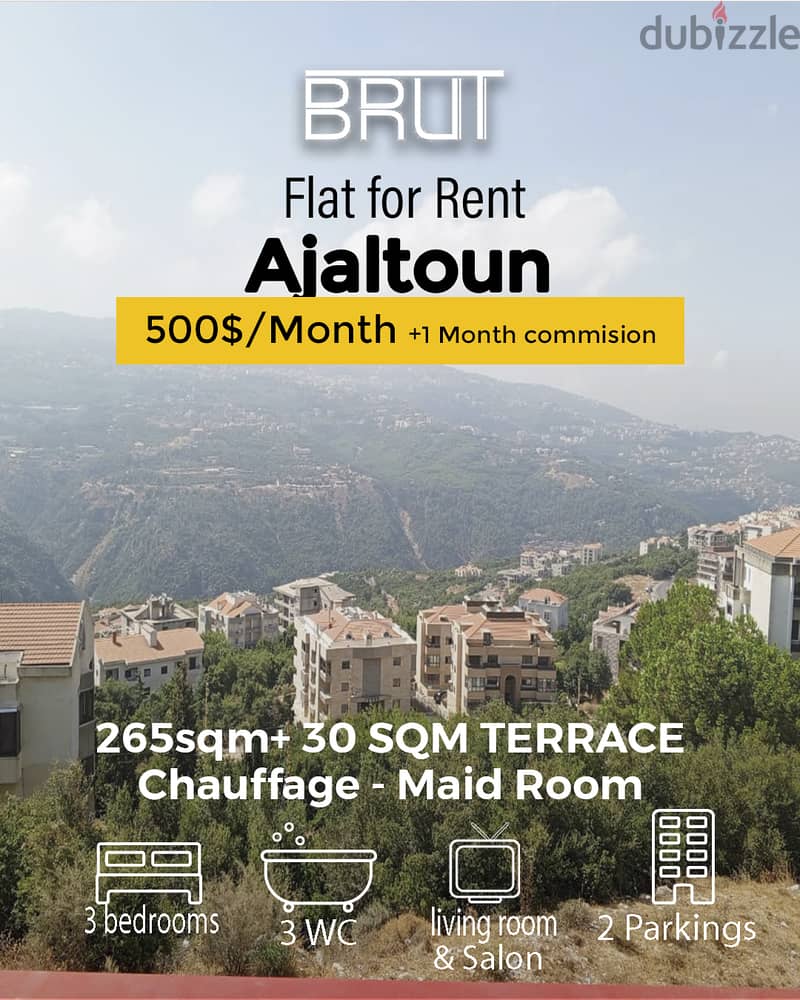 263 sqm Open View apartment for rent in Ajaltoun Keserwan 0