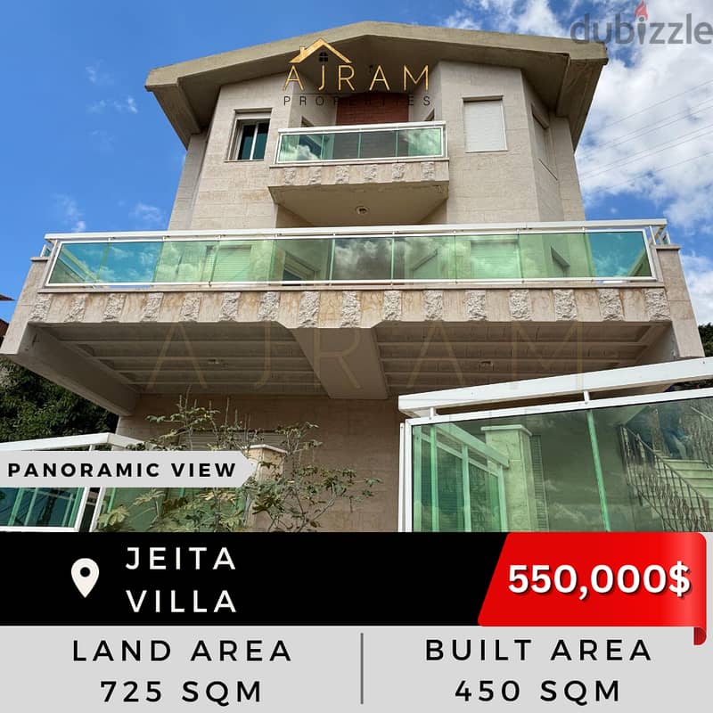 Jeita Villa | Panoramic View Land Area 725 sqm Built Area 450 sqm 1