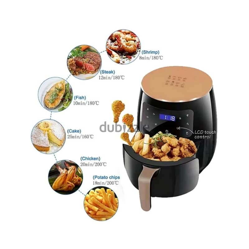 Silvercrest Air Fryer 6L, Healthy Cooker with Touch Screen & Timer 7