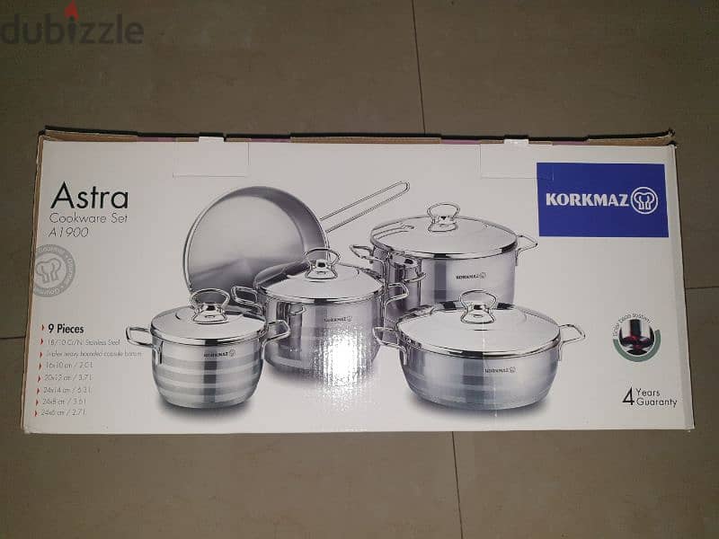 korkmaz astra cookware 9 pieces tefal 0