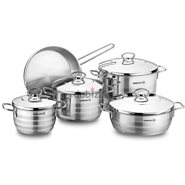 korkmaz astra cookware 9 pieces tefal 1