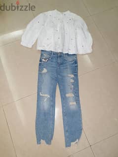 Zara trafaluc collection 36 S jeans top set 0