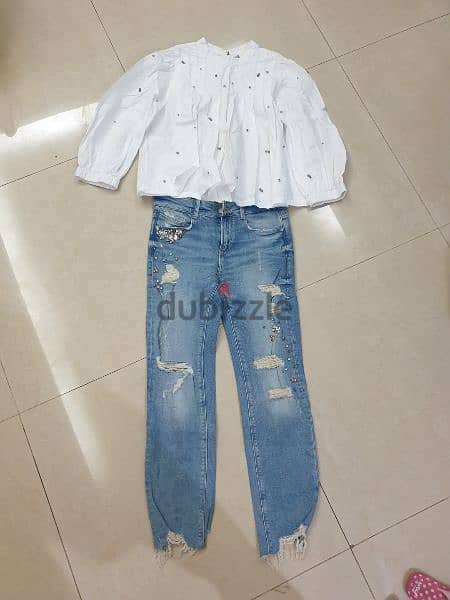 Zara trafaluc collection 36 S jeans top set 1