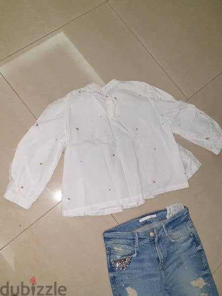 Zara trafaluc collection 36 S jeans top set 2