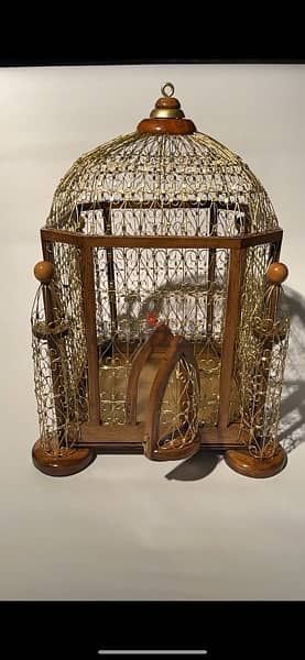 "Elegant Handmade Bird Cages: 24k Gold Painted Decor for Luxury Homes 2