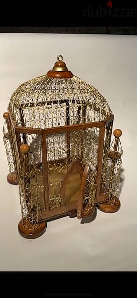 "Elegant Handmade Bird Cages: 24k Gold Painted Decor for Luxury Homes 3