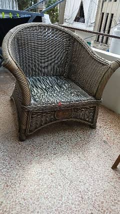 Cane Chair With Table