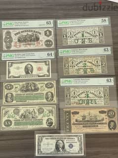 US currency Lot for Sale PMG graded All for one price 0