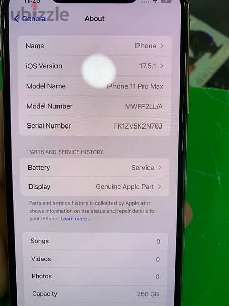 Iphone 11 pro max 256 gb battery  service 2