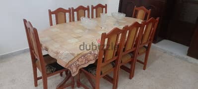 dinning table with 8 chairs + 2 armchairs + tea table 0