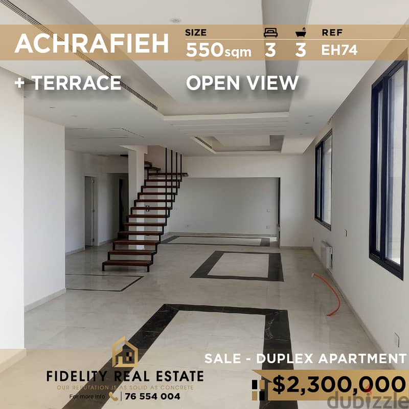 Apartment duplex for sale in Achrafieh EH74 0