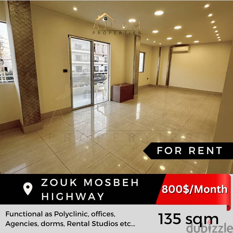 Zouk Mosbeh For Rent  135 sqm | 800$/Month 0