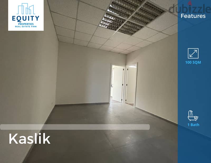 100 SQM Office For Rent In Kaslik مكتب للايجار في الكسليك #RK95958 0