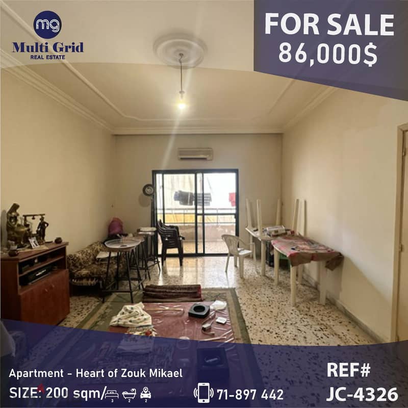 JC-4326 / Apartment for Sale in Zouk Mikael, شقة للبيع في ذوق مكايل 0