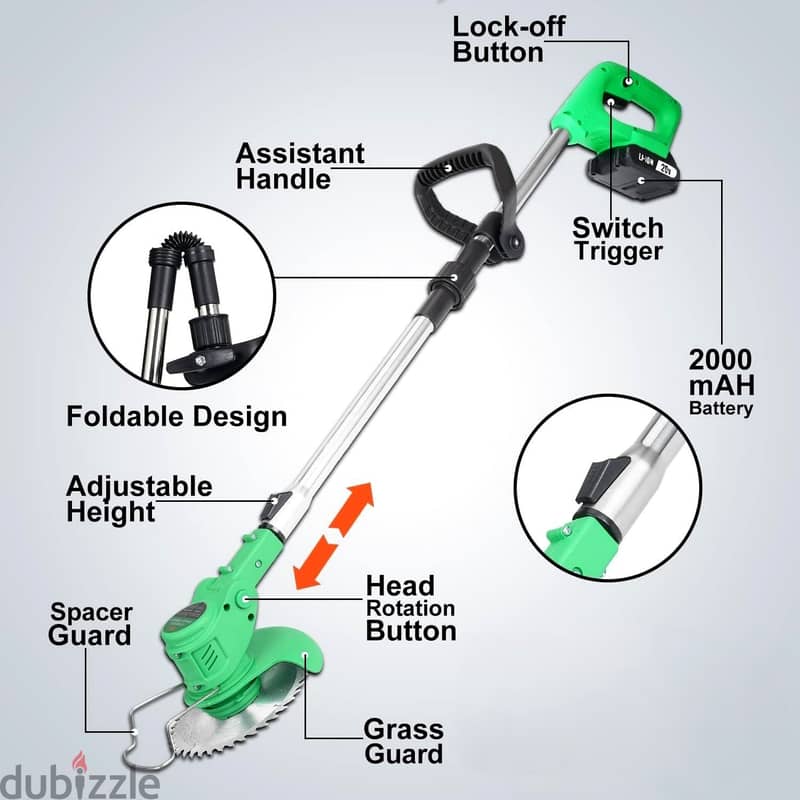 Cordless Grass Cutter – 21V High-Power Mower for Lawn Care 7