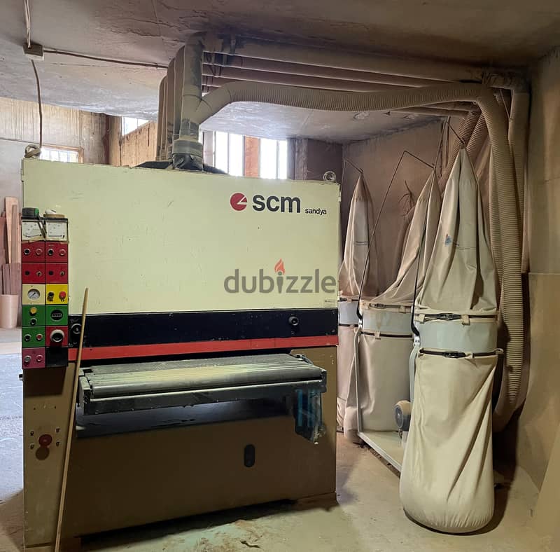 SCM SANDYA 110cm +Hood+ Compressor حفافة خشب + شفاط+ + ضاغط هوا 0