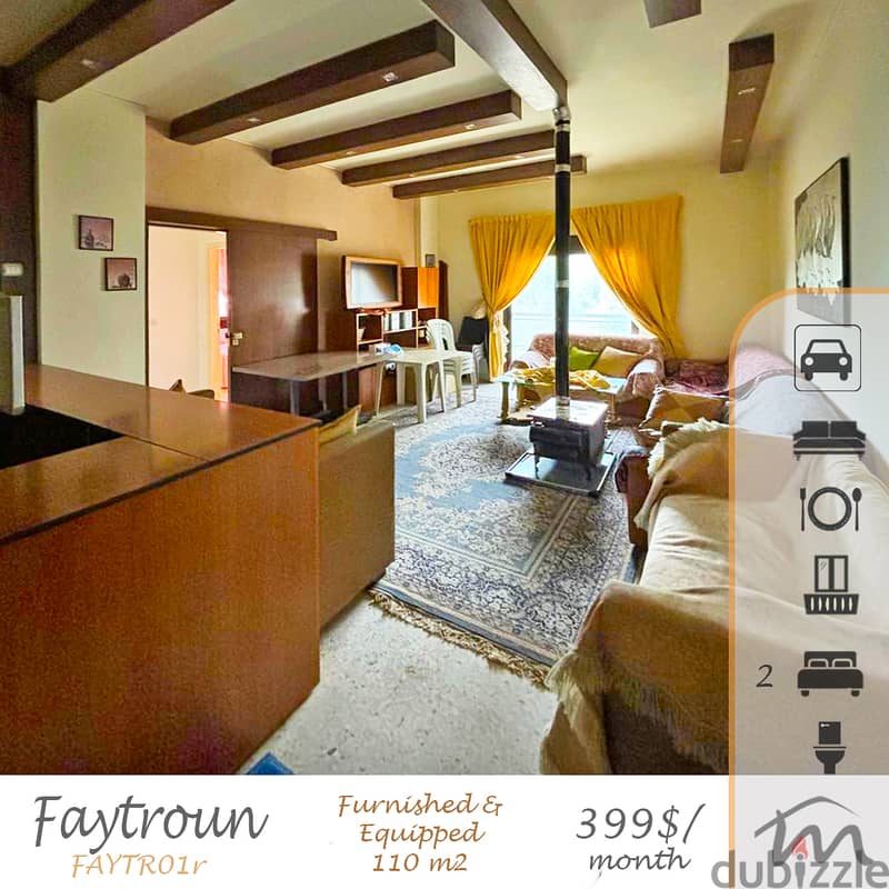 Faytroun | Furnished/Equipped 110m² | Prime Location | Balcony | View 0