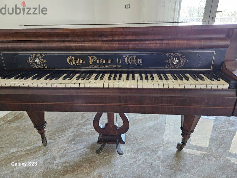 German old Piano, ivory keyboard, high quality wood, big in size. 7