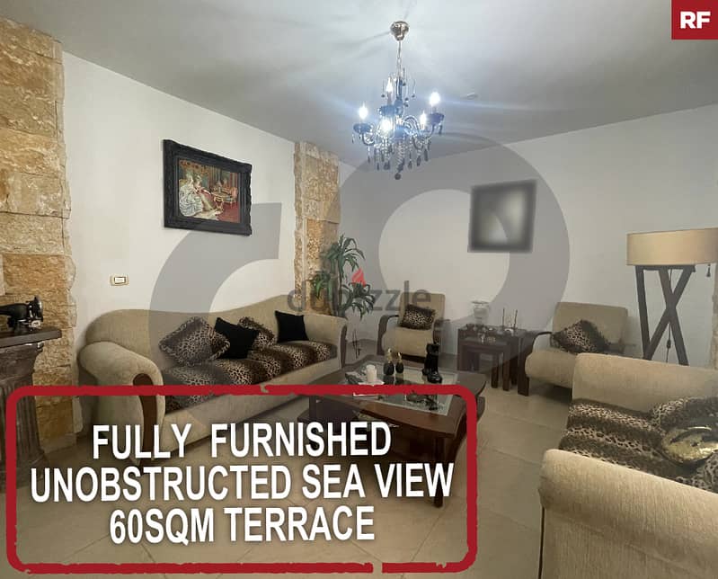 fully furnished-unobstructed sea view-terrace-Jbeil/جبيل REF#RF112870 0