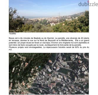 1556 Sqm | Land for sale in Bsous | Beirut and sea view