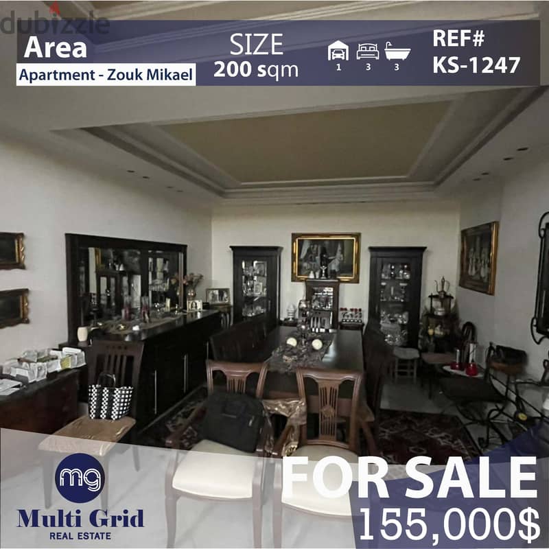 KS-1247 / Apartment For Sale in Zouk Mikael, شقّة للبيع في زوق مكايل 0