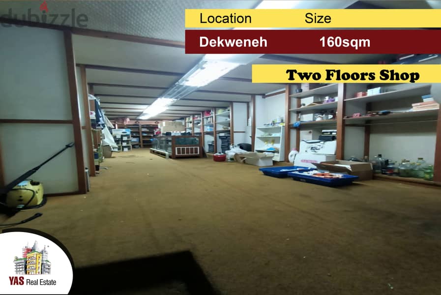 Dekweneh 160m2 | Shop | Ultra Prime Location | Perfect Investment | PA 0