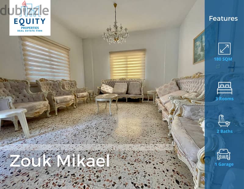 180SQM Apartment For Sale In Zouk Mikaelشقة للبيع في زوق مكايل#RK93626 0